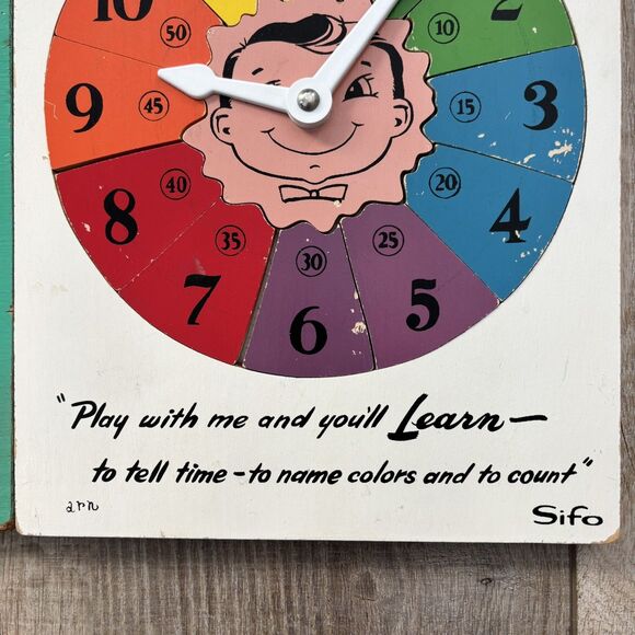 Vintage SiFO Children’s Wooden Puzzles Timmy Time Clock & Puppy Dog 1950s Toy - Picture 5 of 11